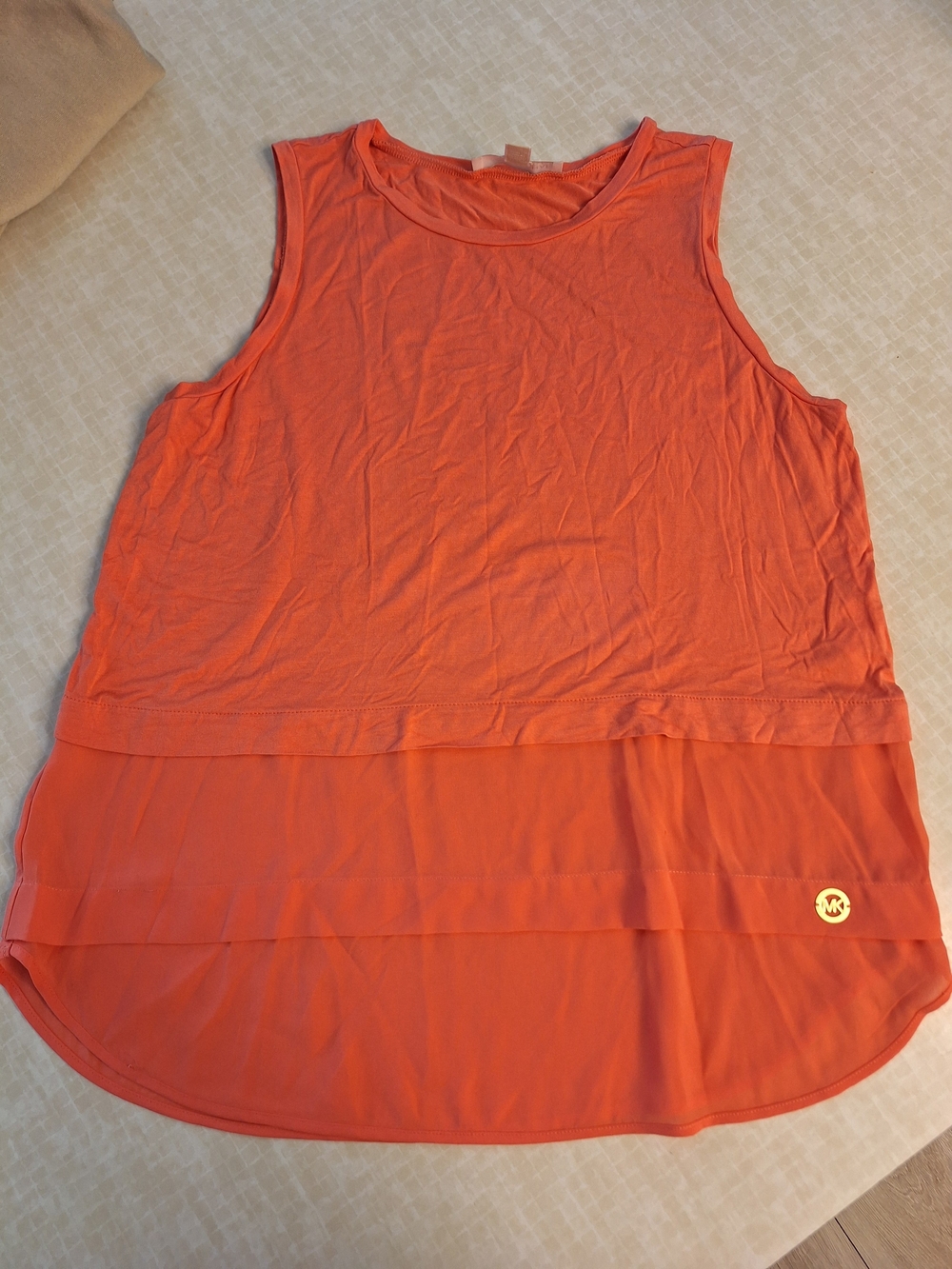 Michael Kors Coral Layered Sleeveless Tank